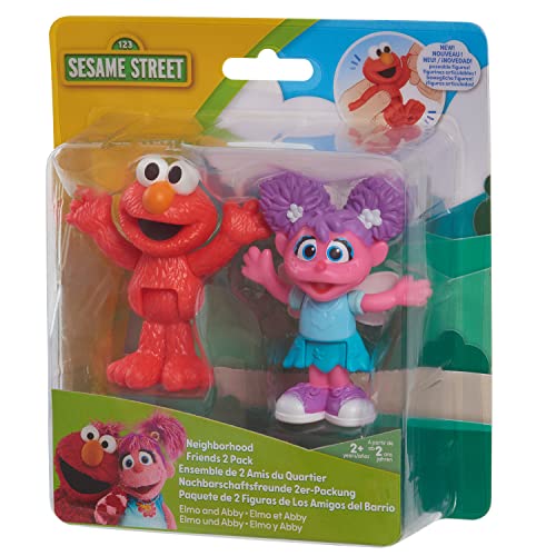 Sesame Street Neighborhood Friends - Figuras articulables de 2 unidades de 2.95 pulgadas de alto (Elmo y Abby)