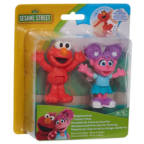 Sesame Street Neighborhood Friends - Figuras articulables de 2 unidades de 2.95 pulgadas de alto (Elmo y Abby)