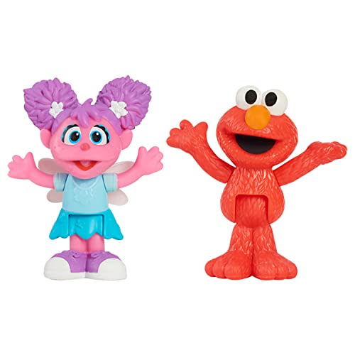 Sesame Street Neighborhood Friends - Figuras articulables de 2 unidades de 2.95 pulgadas de alto (Elmo y Abby)