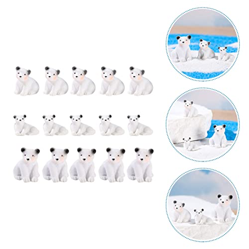 SEWACC 30 Piezas Oso Polar De Resina Decoraciones De Halloween Decoración del Hogar De Halloween Pequeñas Figuras De Animales del Océano Mini Juguetes Bebé Blanco Oceano Aves De Corral