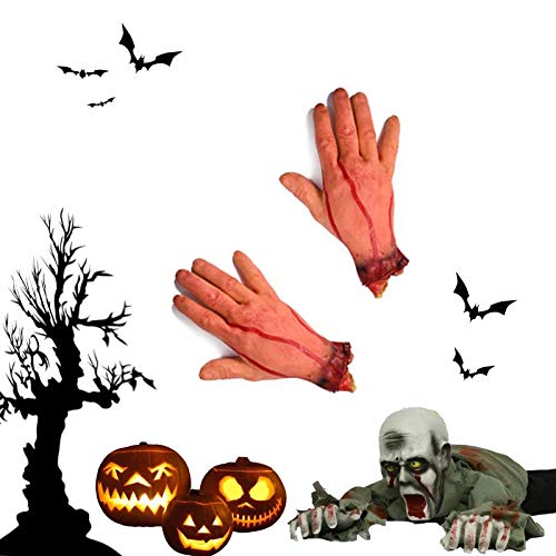 shanpu Bloody Horror Scary Prop Severed Life Size Arm Hand House Scary Bloody