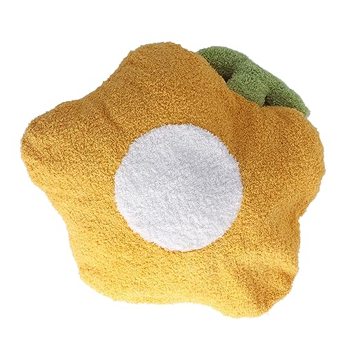 Shanrya Funda de Almohada para el Hogar, Manta Ligera, Lavable, Cómoda y Compacta con Forma de Flor para Sala de Estar para Tomar una Siesta Mientras Viaja (Flores Amarillas con Pistilo