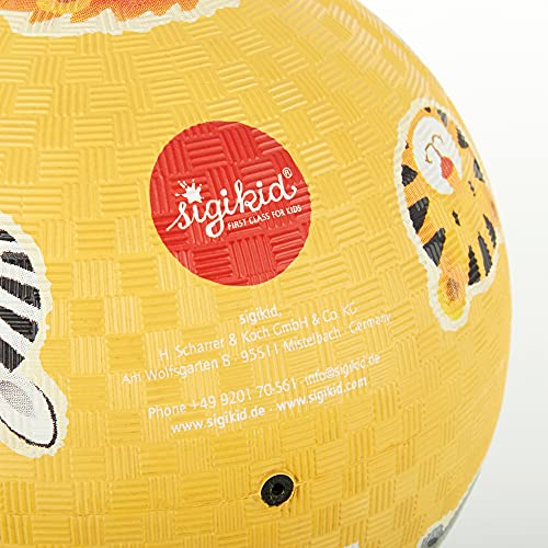 Sigikid- Kautschuk-Ball Zoo, Softballs Pelota de Caucho, Color Amarillo (42409)