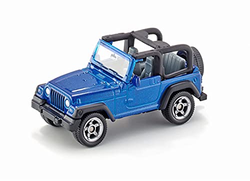 siku 1342, Jeep Wrangler, Metal/Plástico, Azul, Vehículo de juguete para niños, Enganche para remolque