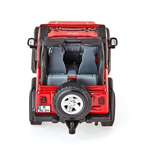 siku 4870, Todoterreno Jeep Wrangler, 1:32, Metal/Plástico, Rojo, Dirección Ackermann