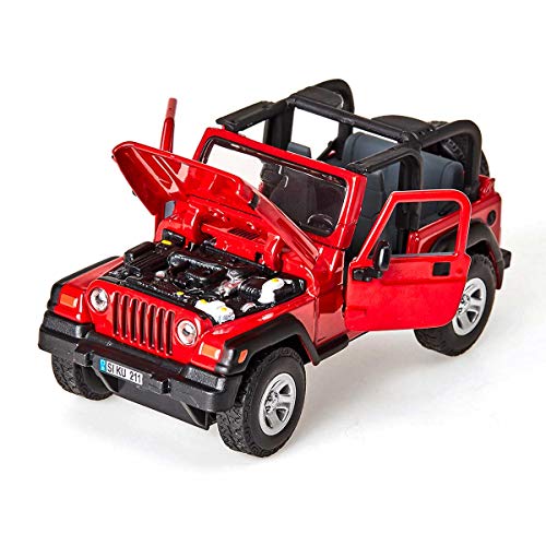 siku 4870, Todoterreno Jeep Wrangler, 1:32, Metal/Plástico, Rojo, Dirección Ackermann