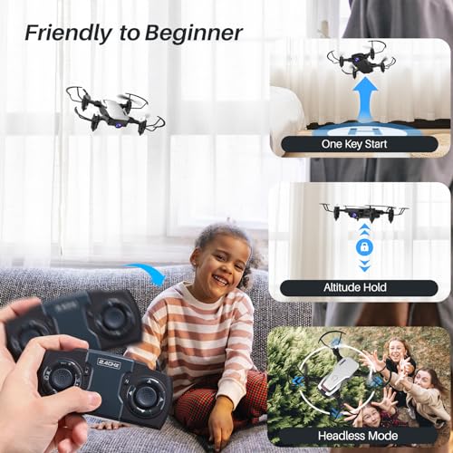 SIMREX X300C Mini Drone con Cámara 720P HD FPV, RC Quadcopter Plegable, Altitude Hold, 3D Flip, Modo Sin Cabeza, Control de Gravedad y 2 Baterías, Blanco