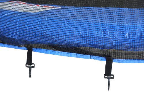 SixBros. SixJump 3,70 Trampolín Cama elástica de jardín Azul - Escalera - Red de Seguridad - Lluvia Cobertura TB370/1717