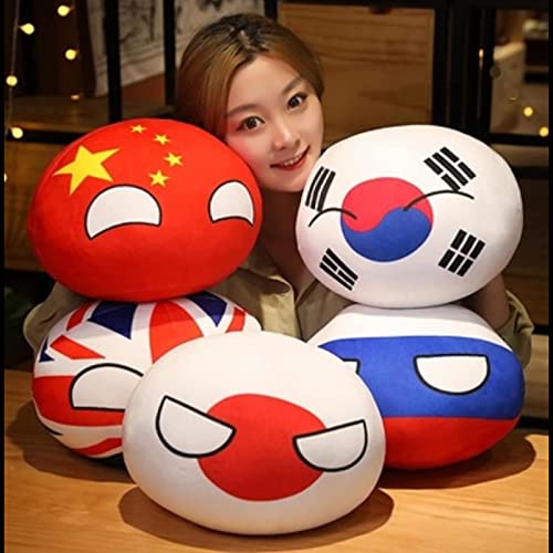 SLINGDA 6 Uds Country Ball Plushies Polandball Peluche Unidos Francia Rusia Inglaterra JapóN Alemania Colgante De Peluche Regalo De CumpleañOs para NiñOs 4 Pulgadas