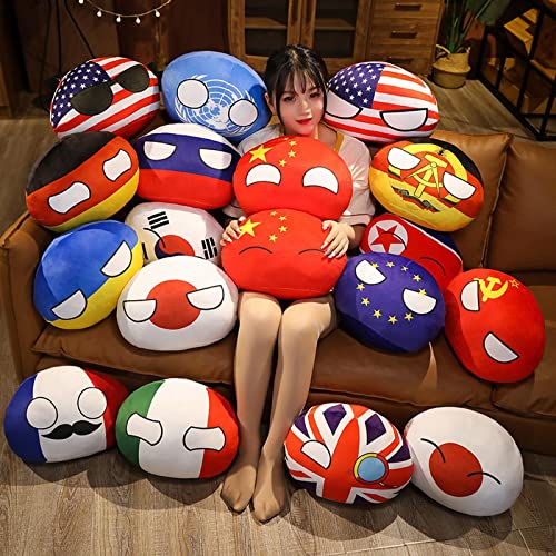 SLINGDA 6 Uds Country Ball Plushies Polandball Peluche Unidos Francia Rusia Inglaterra JapóN Alemania Colgante De Peluche Regalo De CumpleañOs para NiñOs 4 Pulgadas