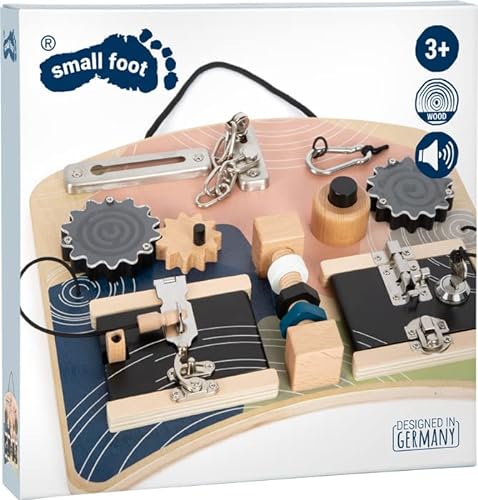 Small Foot Tablero de motricidad con candados y giros, Juegos Variados y entretención motriz Desde los 3 años, 12392 Toys, Multicolor