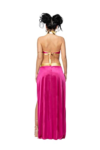 Smiffys 56452XS - Disfraz de princesa esclava, mujer, rosa y dorado, XS-UK talla 04-06