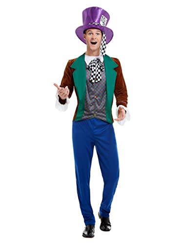 Smiffys Disfraz de Sombrerero Loco Mad Hatter, multicolor, M-Size 38"-40" (50729M)