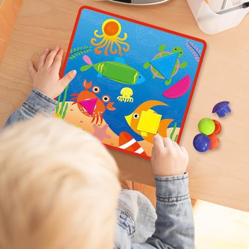 Smileshiney Tablero de Mosaico a Juego de Colores | Ejercicio de Habilidades de Pensamiento Juguetes de Tablero Perforado para niños en Edad Preescolar,Clasificación de Juguetes para recompensas