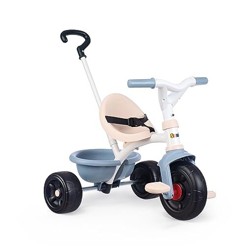 Smoby - Triciclo Evolutivo Be Fun Azul, Sillín Regulable, Bloqueo de Dirección, Cinturón de Seguridad, Volquete Trasero, Barra Parental Regulable (7600740336)