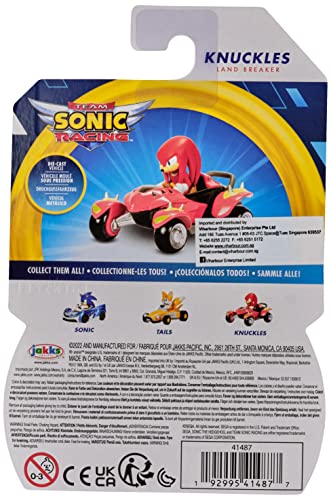 Sonic The Hedgehog Knuckles Land Breaker - Vehículo fundido a presión para carreras de coches de carreras a escala 1:64