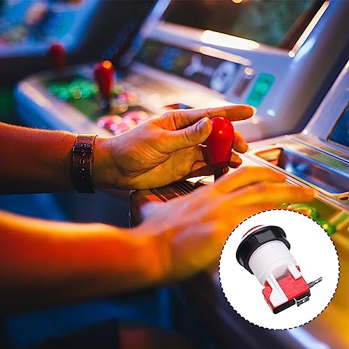 sourcing map Arranque Arcade Botones ABS Micro Interruptor Botón de Soporte Redondo para Máquina Arcade Videojuegos Piezas DC 12V Rojo