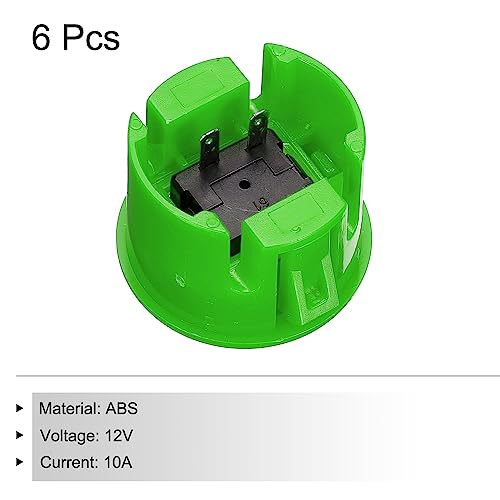 sourcing map Starts Arcade Buttons ABS Micro Card Plug Button para máquina de marco, máquina de lucha, consola de juegos, CC 12 V, verde, paquete de 8