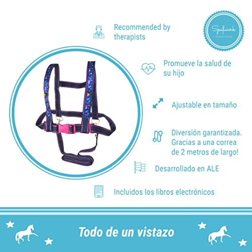 Spaßwerk Correa de Caballo para Jugar para niñas | Arnés de Caballo para niños y Amantes de los Caballos de 3 a 12 años | Correa de Caballo para niños por terapeutas