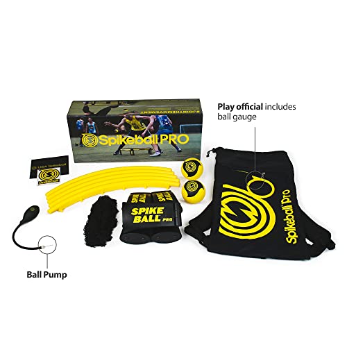 Spikeball Pro - Set Oficial Torneo - Más Fuerte, 2 Pelotas Pro con un diseño Que facilita un Control más fácil, Mochila, Bomba & Calibre incluidos