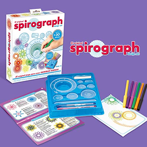 Spirograph Design Set - Spirograph Niños | Kit Dibujo Niños 30 Piezas | Juguetes Niños 8 Años O Más | Set Manualidades Niños | Espirografo Niños | Spiral Designer