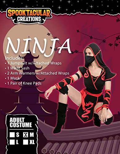 Spooktacular Creations Halloween Disfraz de Ninja Adulto para Mujer, Fiesta de Disfraces, Truco o Trato, Fiesta Cosplay