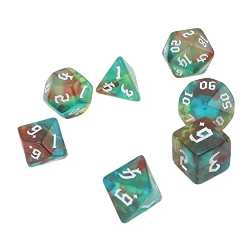 SPYMINNPOO 7PCS Dados Poliédricos, Mazmorras Y Dragones Coloridos Juego de Dados D&D Dados Acrílicos Resistentes Al Desgaste Juego de Mesa Juego de Mesa Dados Juguetes Accesorios(Tipo 5)