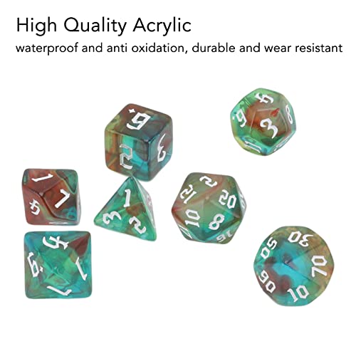 SPYMINNPOO 7PCS Dados Poliédricos, Mazmorras Y Dragones Coloridos Juego de Dados D&D Dados Acrílicos Resistentes Al Desgaste Juego de Mesa Juego de Mesa Dados Juguetes Accesorios(Tipo 5)