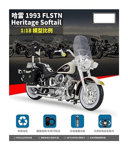 SQFZLL para los Amantes de los Amigos de la Familia 1:18 Aleación Fundida A Presión Operativa para: Harley-Davidson 1993 Flstn Heritage Softail Coleccionables (Color : D)