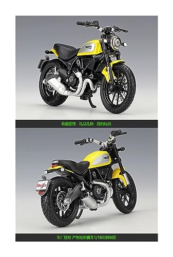 SQFZLL para los Amantes de los Amigos de la Familia Juguete De Suspensión Operable Modelo De Motocicleta Fundida A Presión 1:18 para: Ducati Scramble Coleccionables