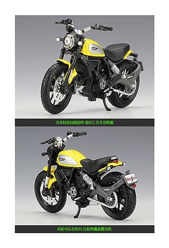 SQFZLL para los Amantes de los Amigos de la Familia Juguete De Suspensión Operable Modelo De Motocicleta Fundida A Presión 1:18 para: Ducati Scramble Coleccionables