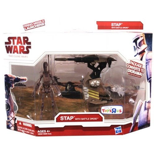 Star Wars 2009 Clone Wars Legacy Collection Exclusive Vehicle Stap with Battle Droid