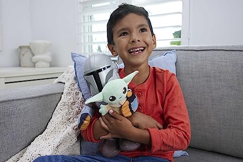 Star Wars Peluche Mandalorian con Grogu, Juguete con Sonidos, 3 años (Mattel HPC19)