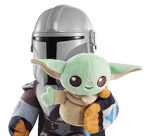 Star Wars Peluche Mandalorian con Grogu, Juguete con Sonidos, 3 años (Mattel HPC19)