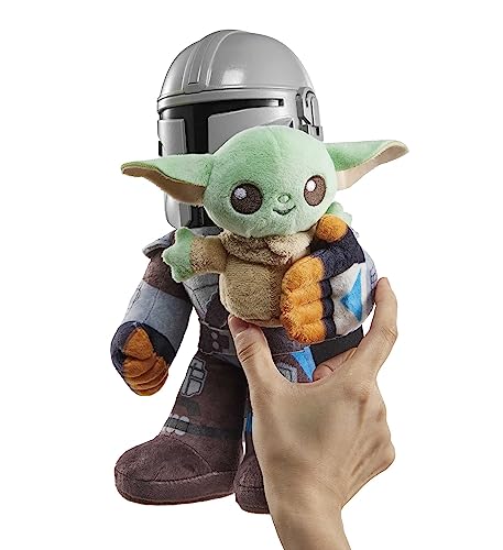 Star Wars Peluche Mandalorian con Grogu, Juguete con Sonidos, 3 años (Mattel HPC19)