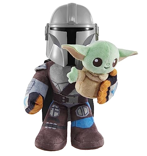 Star Wars Peluche Mandalorian con Grogu, Juguete con Sonidos, 3 años (Mattel HPC19)