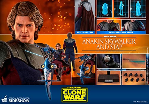 Star Wars The Clone Wars 12 Inch Action Figure 1/6 Scale - Anakin Skywalker and STAP Hot Toys 906795