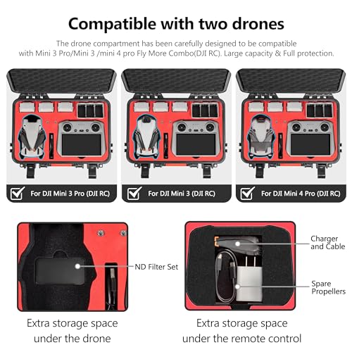 STARTRC Mini 4 Pro Case Estuche rígido Impermeable para dji Mini 4 Pro/Mini 3/Mini 3 Pro Accesorios (Mini 4 Pro/Mini 3/Mini 3 Pro RC/N1/N2)