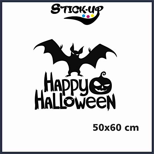 Stick-up Pegatina de Halloween con Texto Happy Halloween (60 x 47 cm), Color Negro