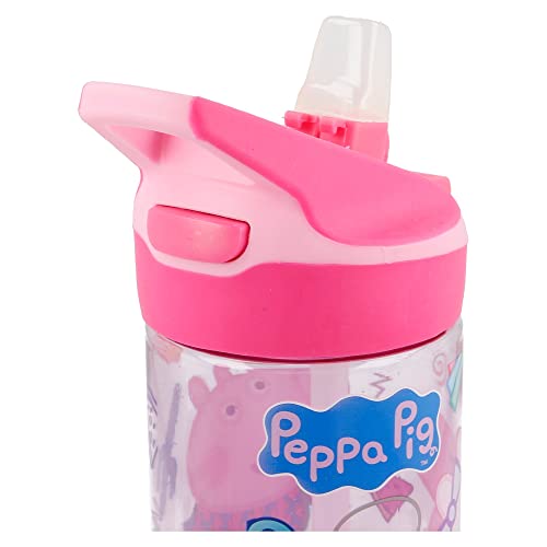 Stor8412497139972Premium Tritán Botella, 620 ml Capacidad, Peppa Pig Bruma