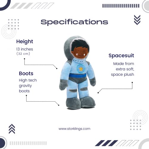 Storklings Astronauta Teddy - Peluche espacial de peluche con un traje espacial azul oscuro