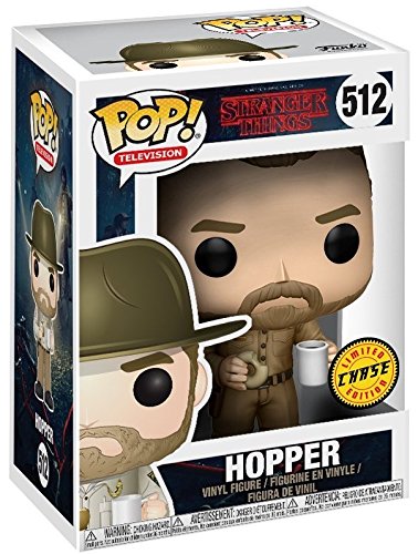 Stranger Things - Chief Hopper con Donut Edición Limitada Chase Funko Pop! Figura de vinilo (conjunto con funda protectora compatible Pop Box)