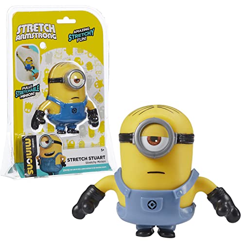 Stretch -Mini Stuart de los Minions, muñeco elástico que se estira, tamaño pequeño, personaje de la película, se dobla, retuerce y vuelve a su forma Original, niños y niñas +5 años, Famosa (TR500000)