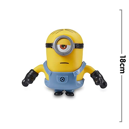 Stretch -Mini Stuart de los Minions, muñeco elástico que se estira, tamaño pequeño, personaje de la película, se dobla, retuerce y vuelve a su forma Original, niños y niñas +5 años, Famosa (TR500000)