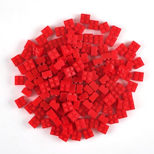 Strictly Briks - Classic Bricks - Set de Ladrillos para Construir de 2 x 2-100 % Compatible con Todas Las Grandes Marcas de Ladrillos - Rojo - 144 Piezas