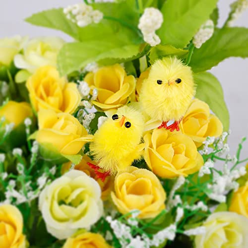 Stronrive 60 Piezas Pollitos Amarillos Esponjosos, Pascua para Pollitos, Adorables Pollitos Peluche para La Decoración Pascua, Rellenos Pascua, RFestivales