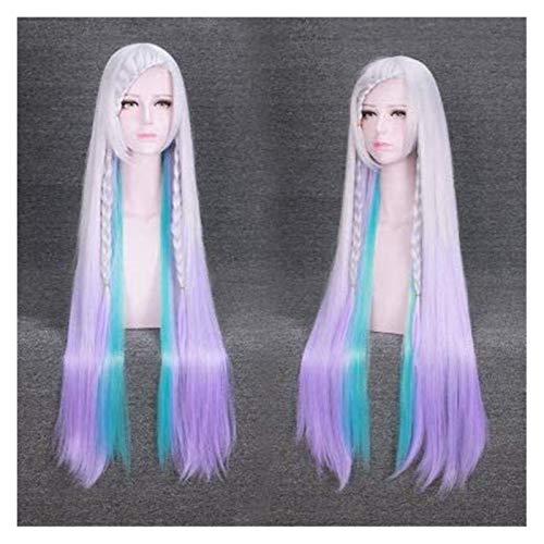 SUCICI Anime Cosplay Wig Sao Sword Sword Art Online Yuna Plata Blanco Púrpura Pelo Largo Cómic-con Navidad Carnaval Halloween Party Daily Life Men and Women Fashion Wig