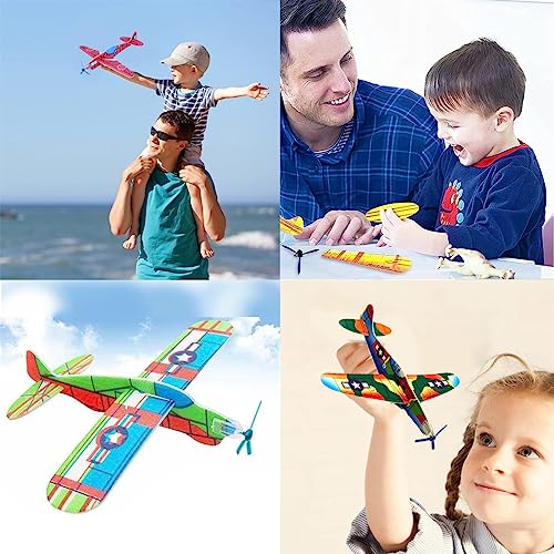 SUNCHE Planeadores Voladores, Avión Planeador de Espuma, Aviones Planeadores de Juguete, Flying Glider Plane Set, Rifa de Escuela Regalo Sorpresa para Niños, Empaquetados Individualmente, 12 Piezas