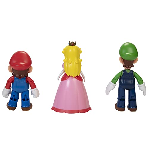 Super Mario – Diorama Multipack Reino Champiñón con 3 Figuras de 10 cm Articuladas – Las Figuras Tienen Poses Propias Clásicas del Videojuego - Juguetes para Niños 3 años