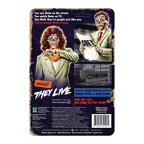 Super7 They Live - Figura de reacción de Ghoul Glow (3.75 pulgadas)